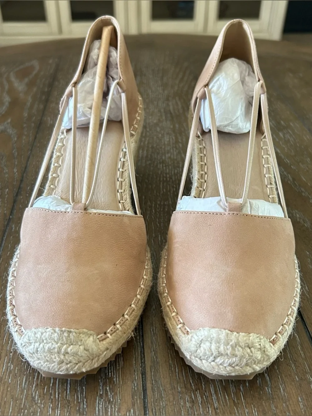 New Eileen Fisher Yasmin Wedge Espadrilles Tumbled Nubuck Leather Size 7